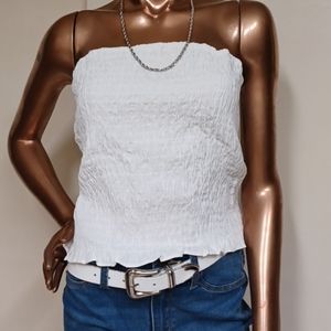 NWOT Style Envy White Rucker Tube Top